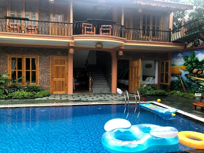 Comfortable bedroom interior at Tam Coc Bungalow