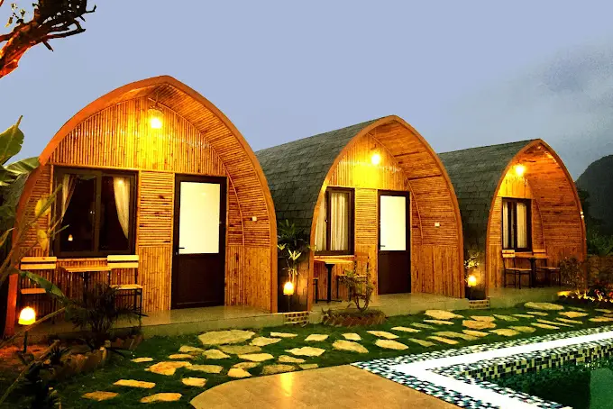 Bedroom interior with double bed