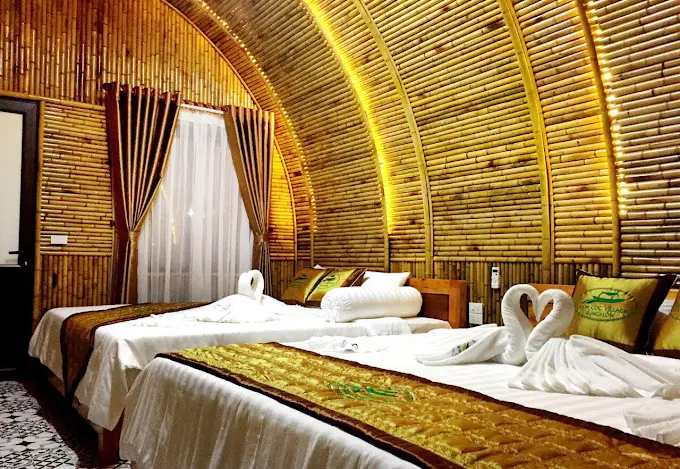 Double Bungalow with River View Interior at Tam Coc Bungalow