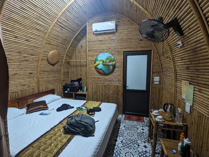 Family Room with Garden View Interior at Tam Coc Bungalow